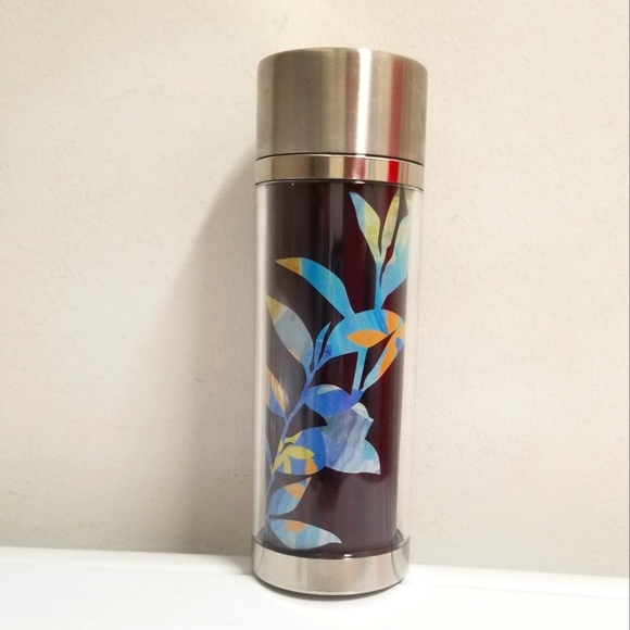 Starbucks Other - Starbucks 2009 10oz  Color Changing Thermos Travel Tumbler Brown Floral Leaves